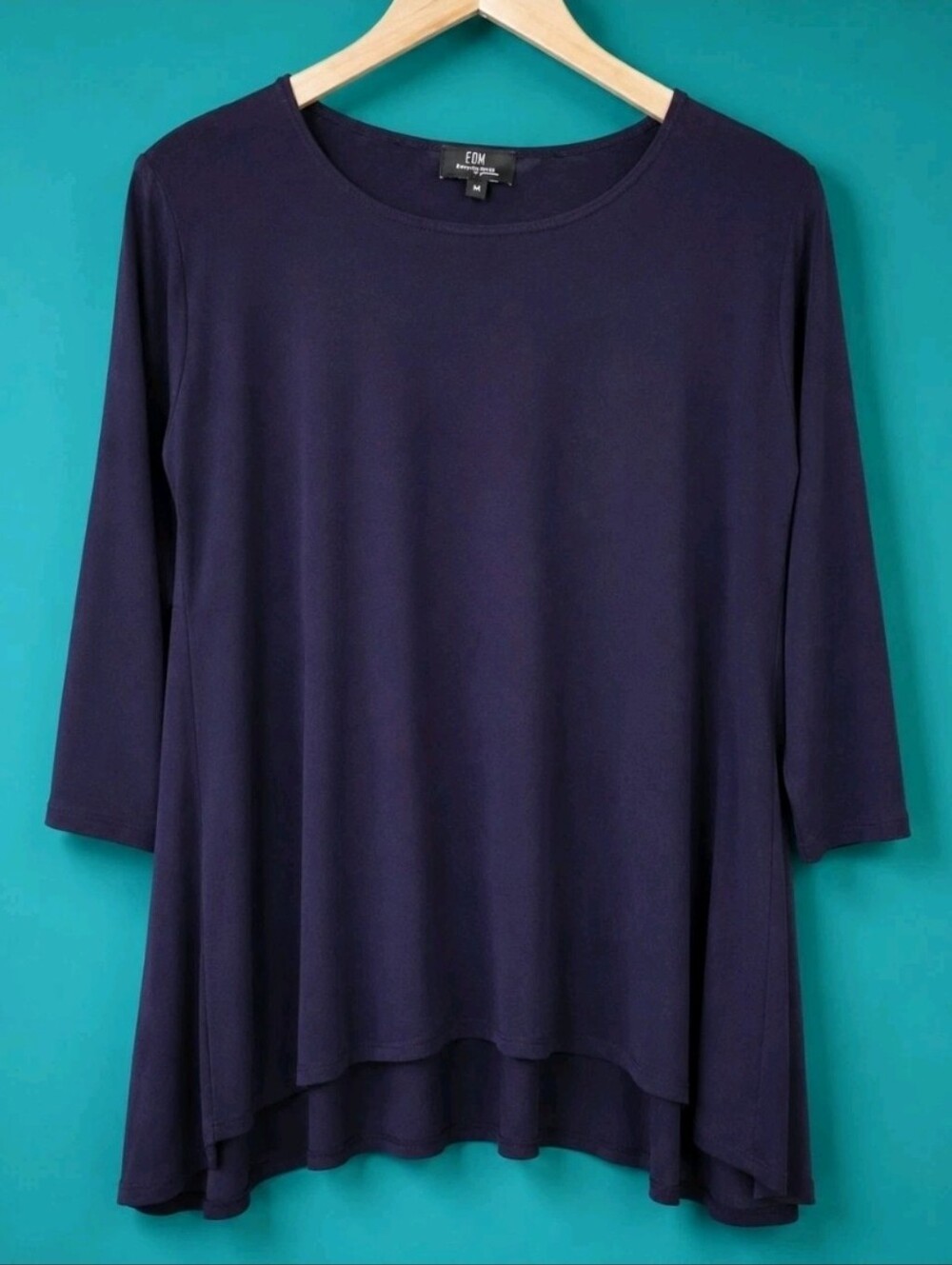 Purple High Low Tunic Top M Flowy Minimalist Office Chic